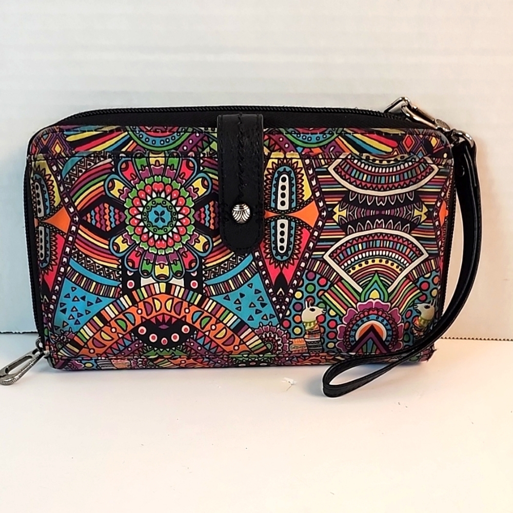Sakroots phone wallet with wristlet strap